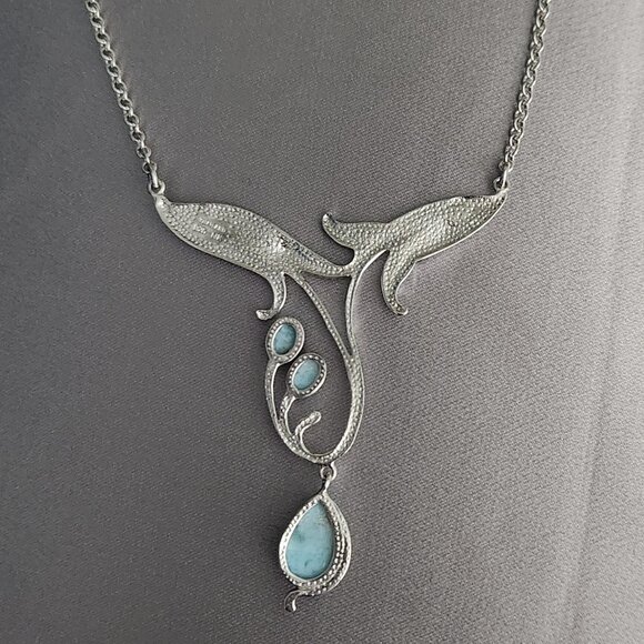 JTV Larimar & Sterling Silver Necklace - Picture 3 of 5